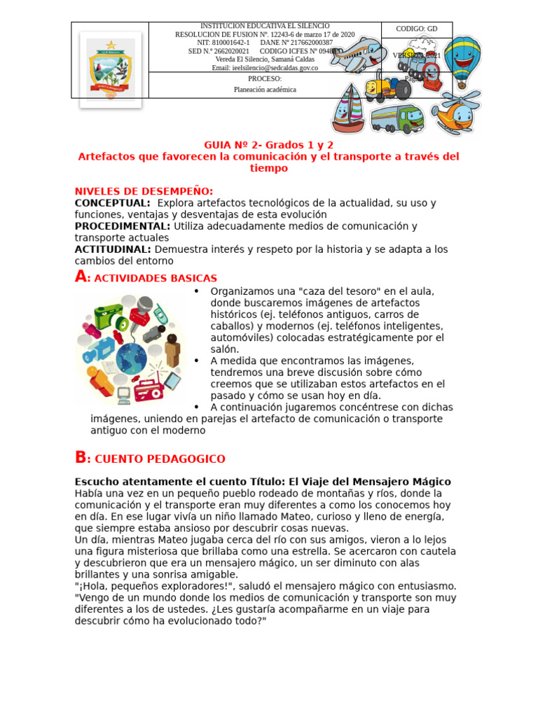 UNI 3 - GUIA 2 - TECNOLOGIA - GRADO 1 y 2 | PDF | Internet | mensajero