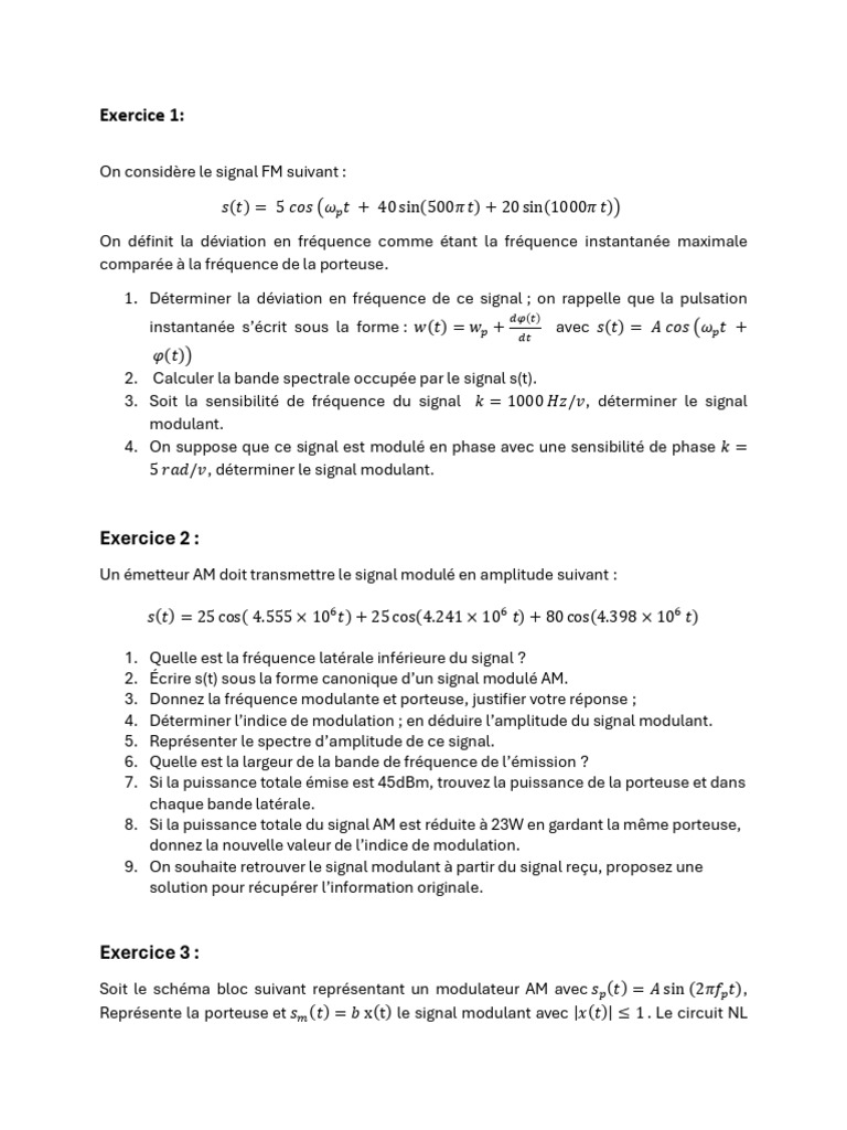 Analyse des signaux FM et AM | PDF | Modulation de fréquence | Modulation