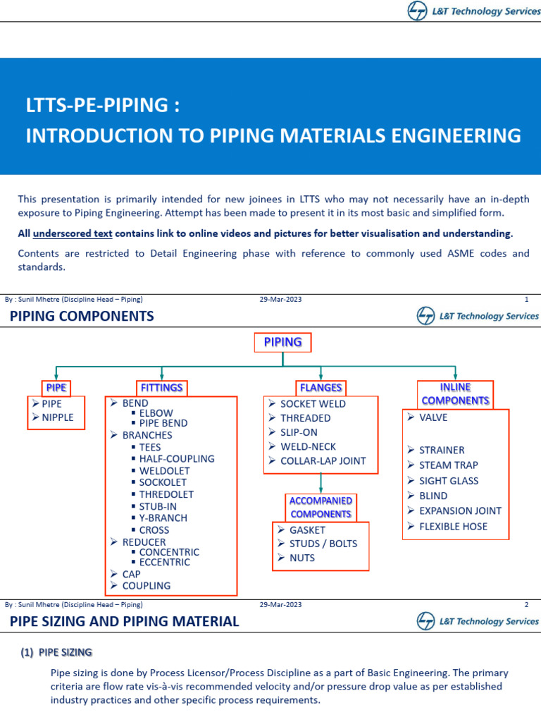 Introduction to Piping Materials Engineering | PDF | Pipe (Fluid ...