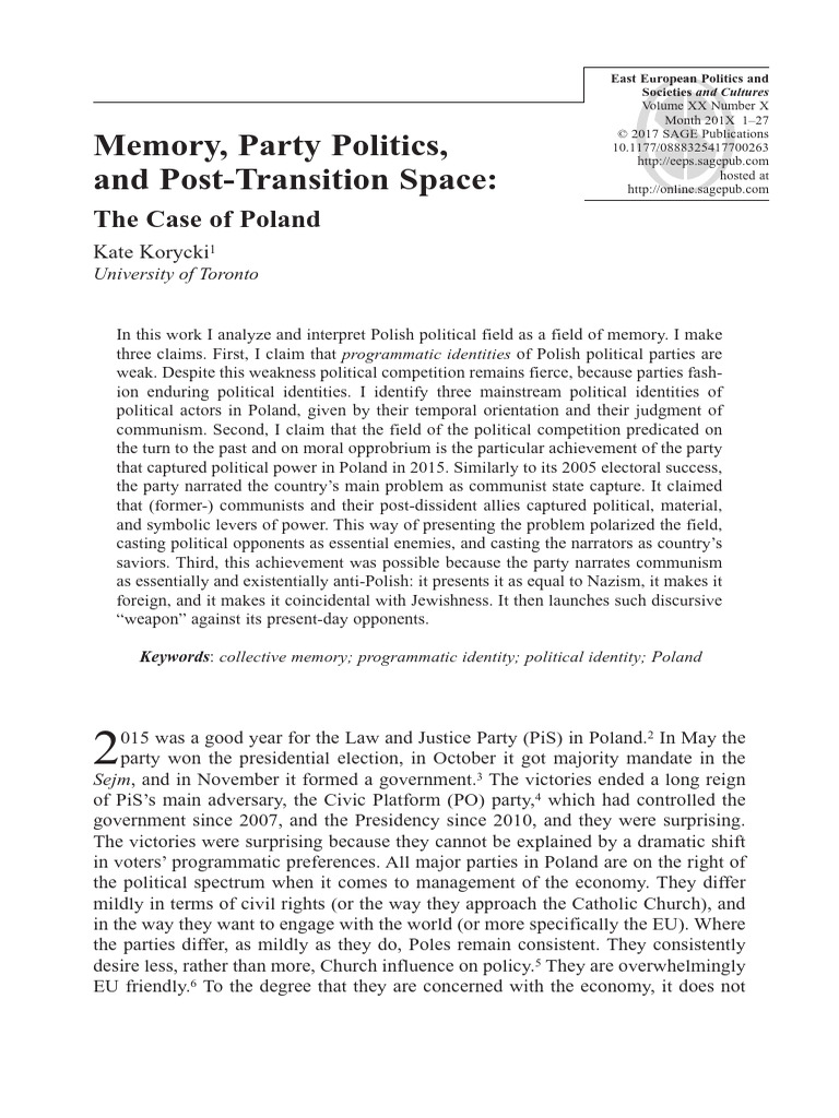 Poland's Political Identity and Memory | PDF