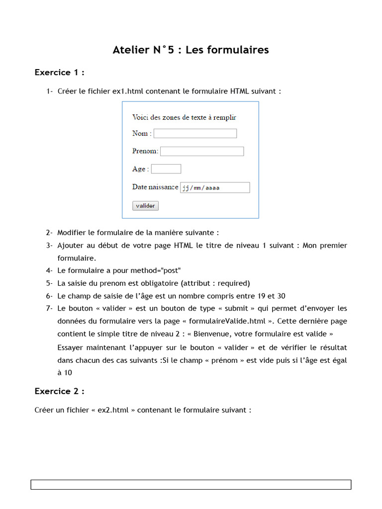 Création de formulaires HTML interactifs | PDF | Html | Informatique