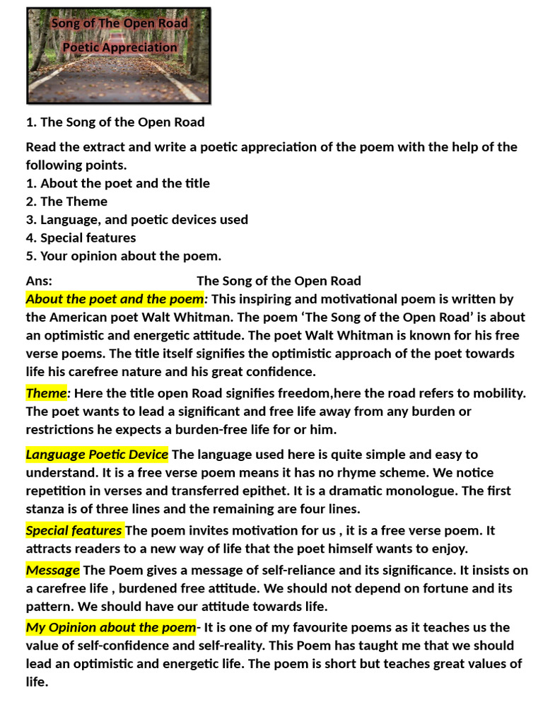 Poetic Analysis of Notable Poems | PDF | Poetry