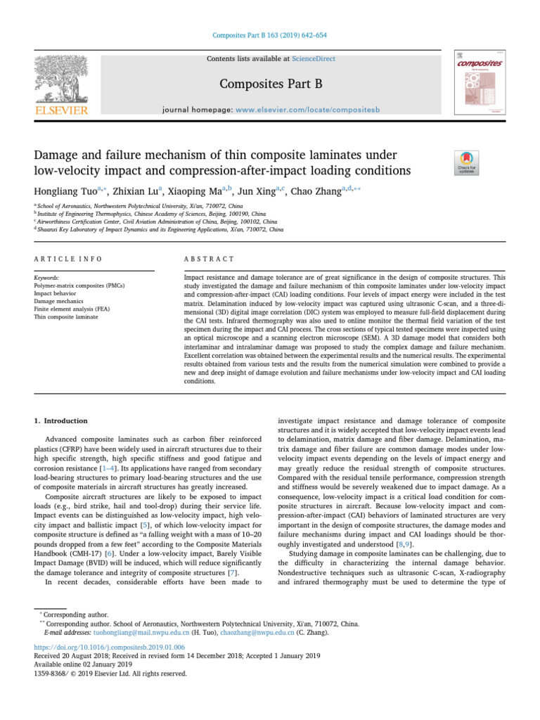 Damage and Failure Mechanism of Thin Composite Laminates Under | PDF ...