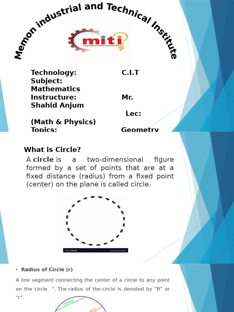 Circle chapter ppt | PDF | Circle | Area