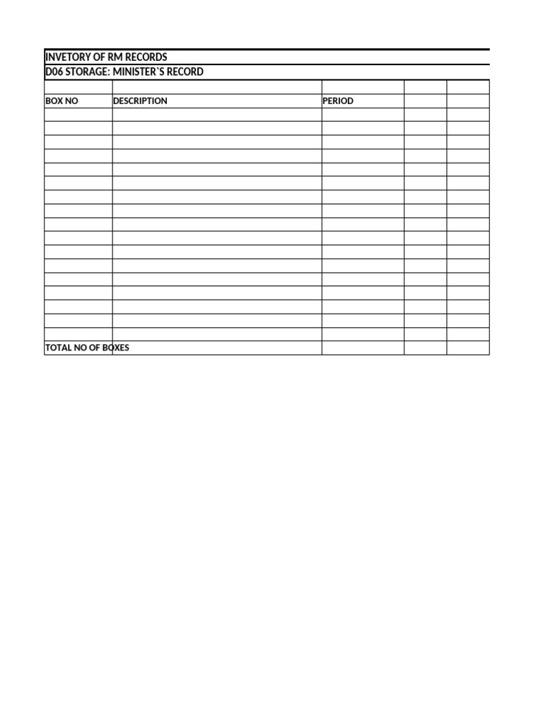 Invetory of Records Registry Basement Storages and Container | PDF