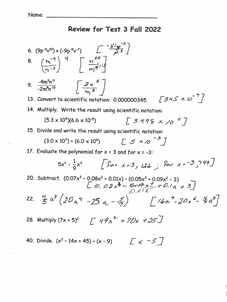 Review For Test 3 | PDF