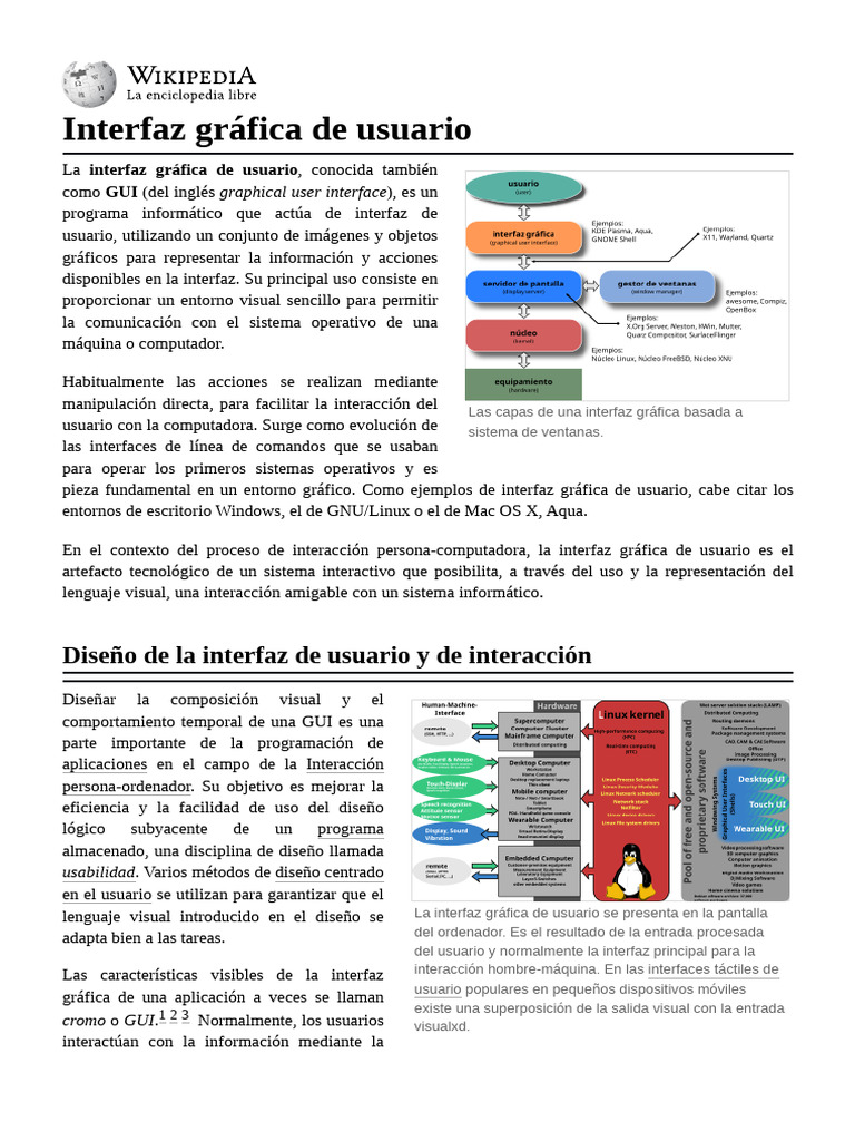 Interfaz Gráfica de Usuario | PDF | Interfaces gráficas de usuario | La ...