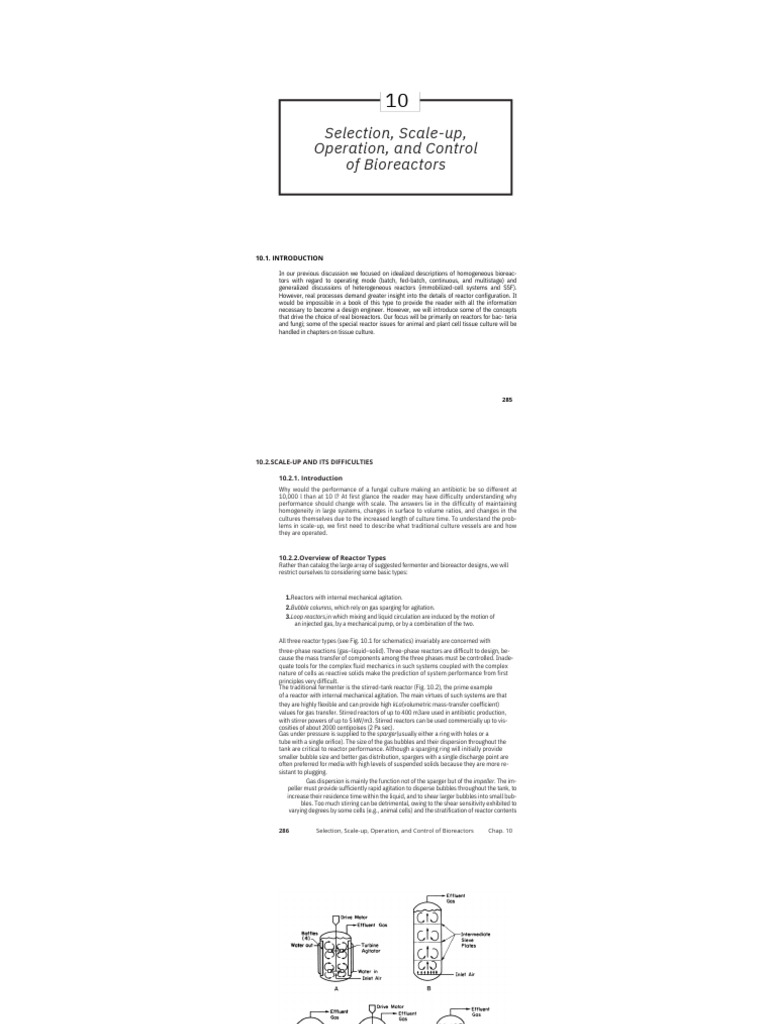 Bioreactor Selection and Scale-Up Guide | PDF | Chemical Reactor | Gases
