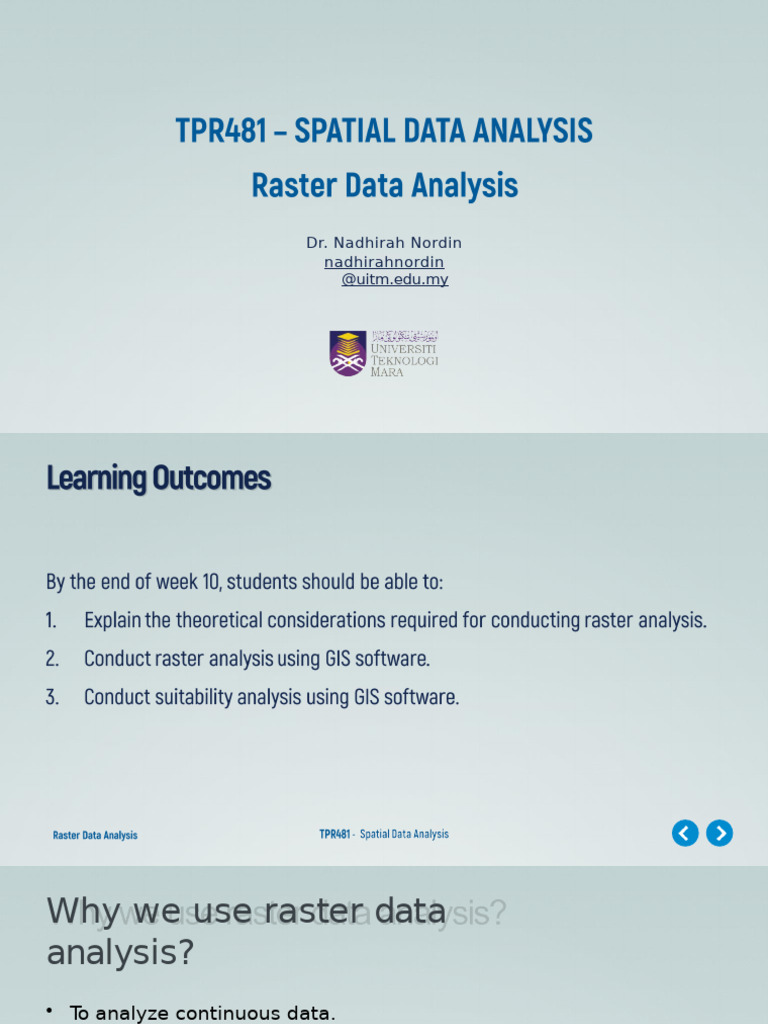 Week 5 - Raster Data Analysis Lecture (1) | PDF