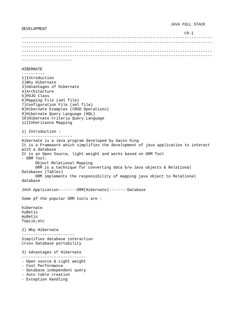 Hibernate in Java Full Stack Development | PDF | Spring Framework ...
