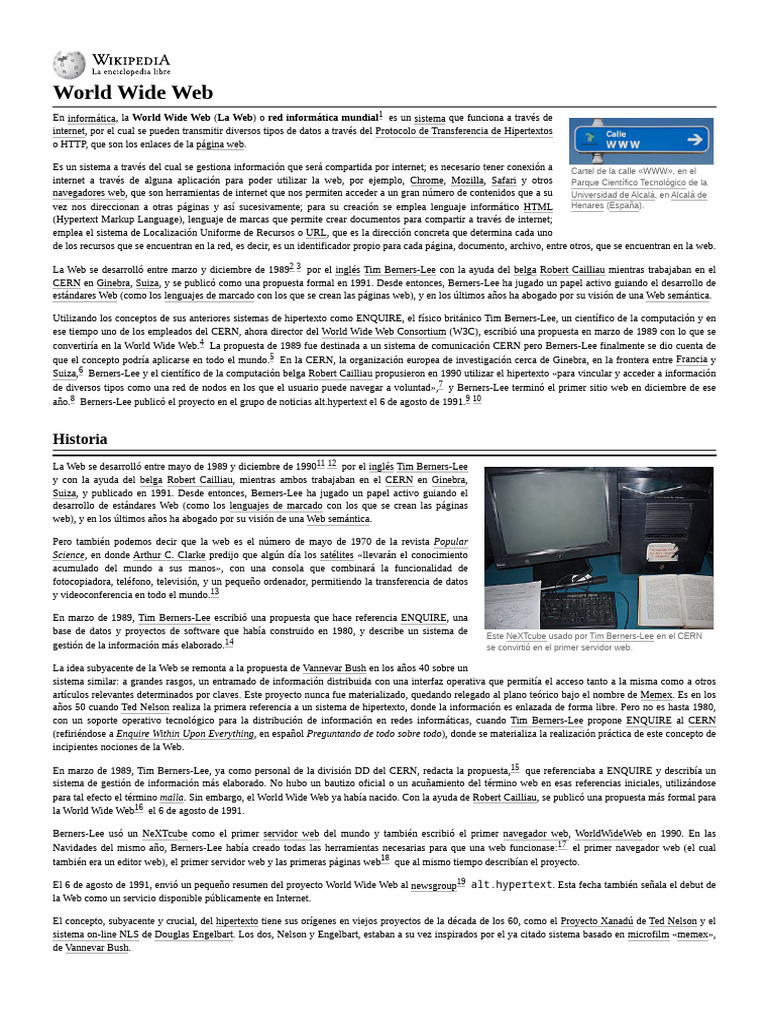 Orígenes de la World Wide Web | PDF | Red mundial | Internet y web