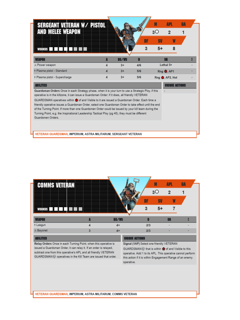 Veteran Guardsman Weapons and Abilities | PDF | Military Technology ...