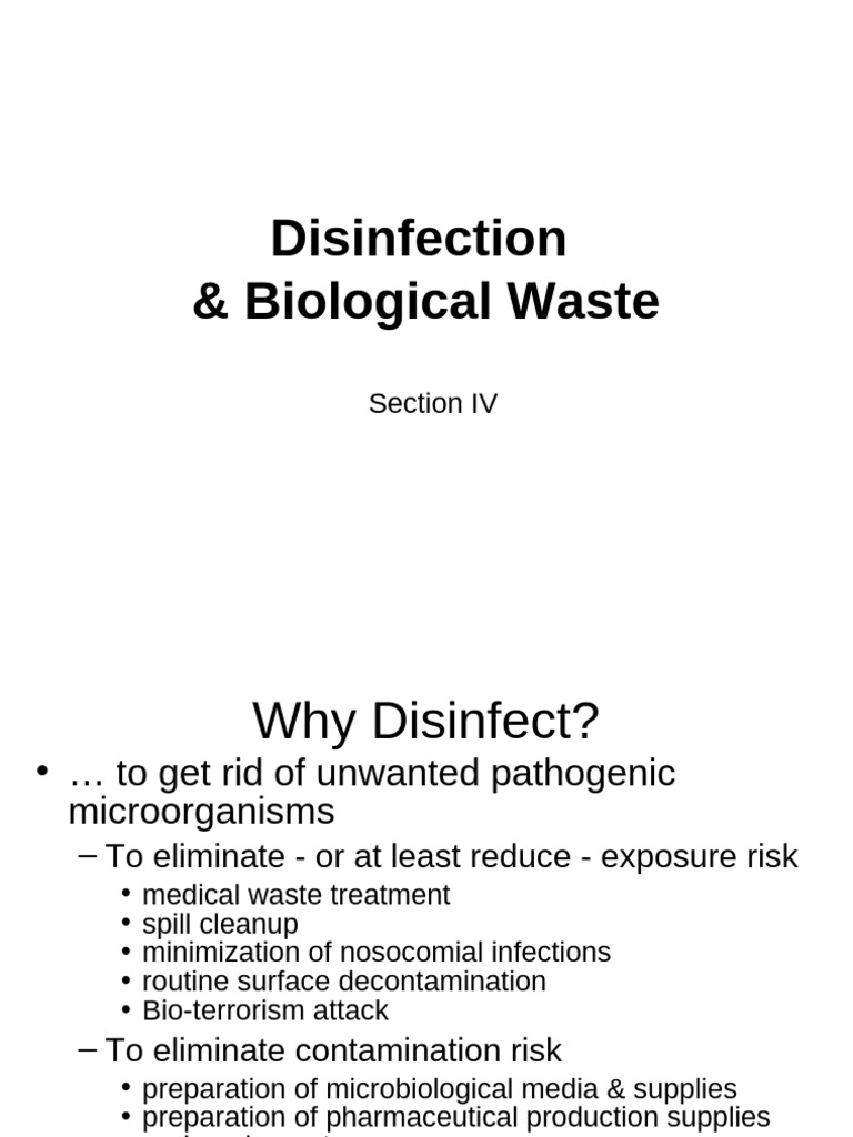 Disinfection Methods and Efficacy Guide | PDF | Disinfectant ...