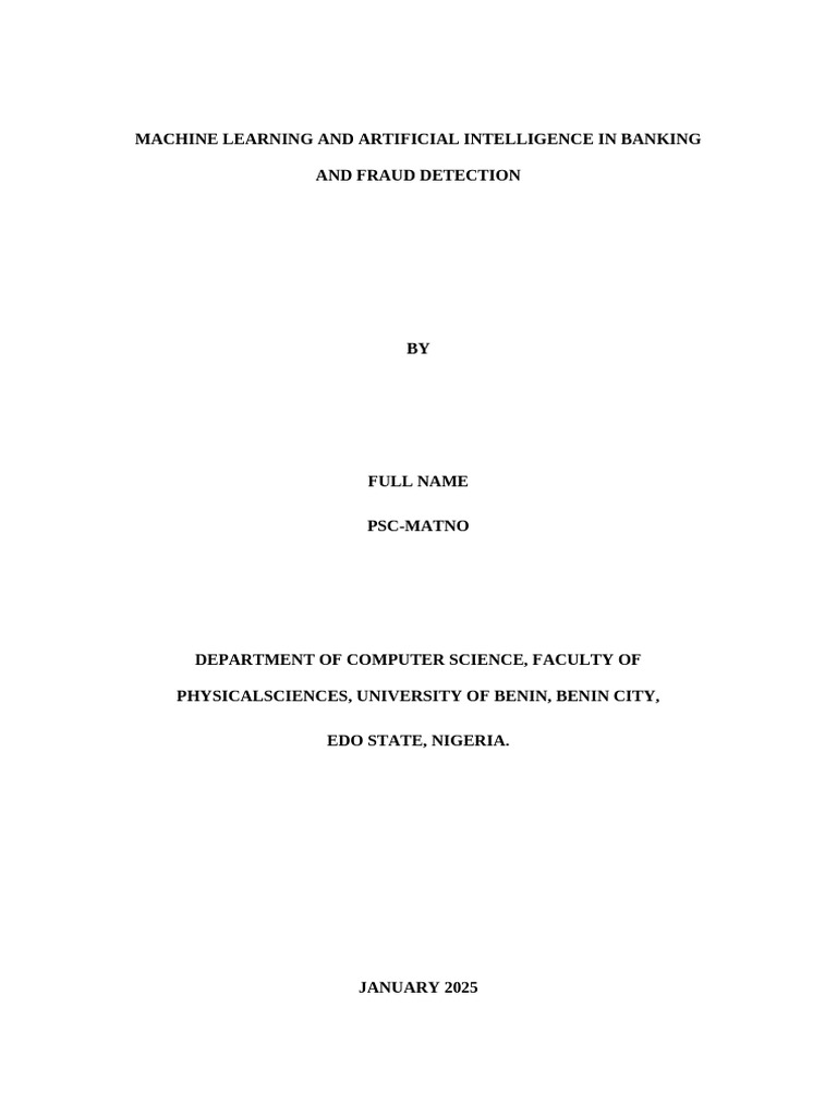AI & ML for Banking Fraud Detection | PDF | Machine Learning ...