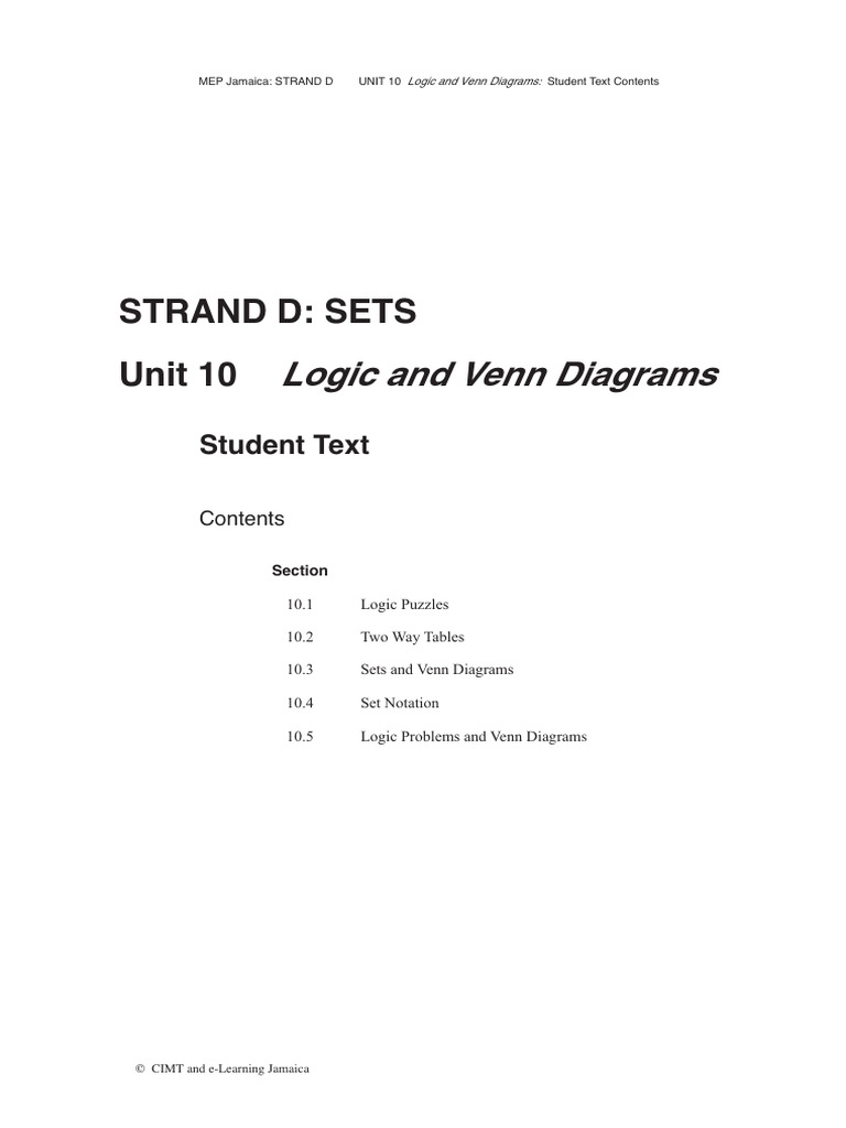 Sets Logic and Venn Diagrams | PDF