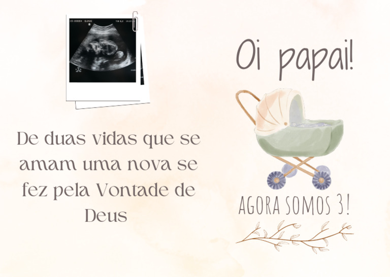Cartão Anúncio Gravidez Surpresa Papai Amarelo e Azul | PDF