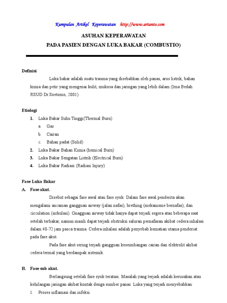 Askep Luka Bakar Combustio