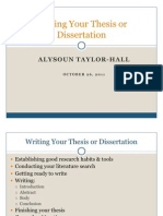 Writing Your Thesis or Dissertation