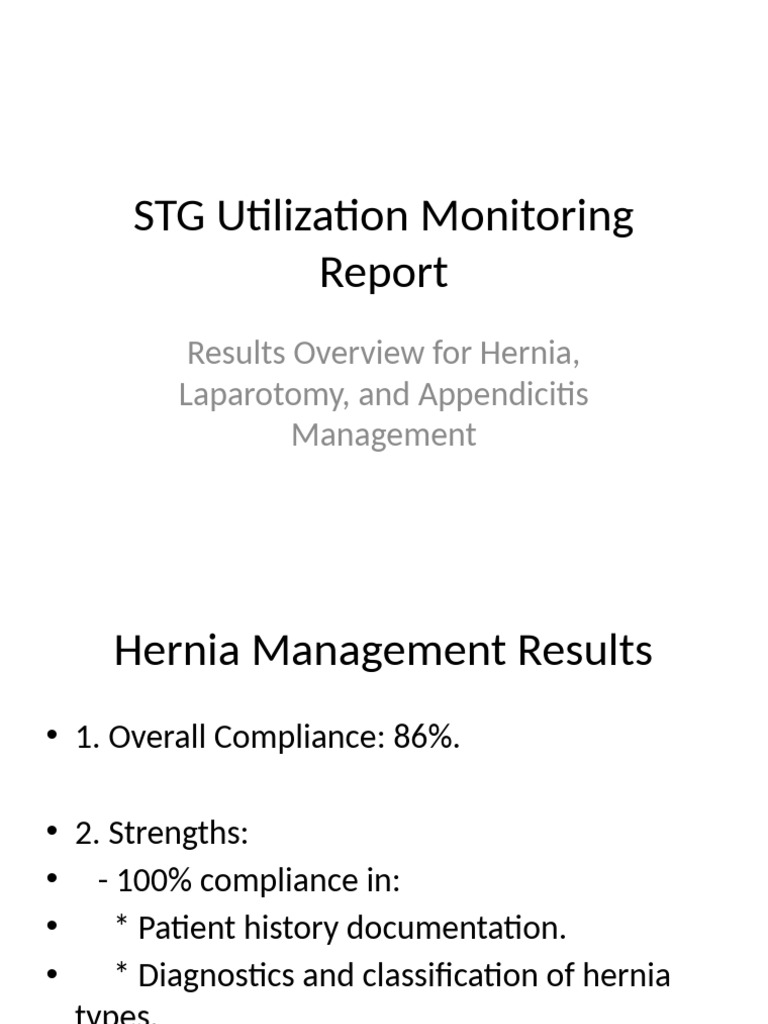 STG Utilization Monitoring Report Summary | PDF