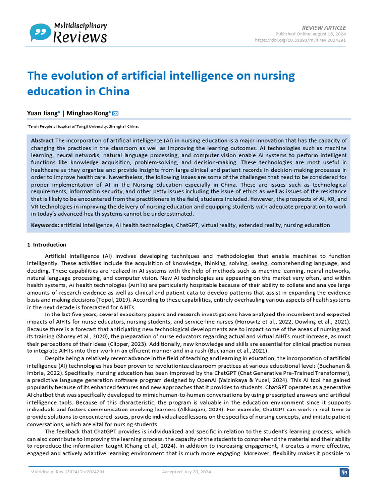 AI Revolution in Nursing Education | PDF | Artificial Intelligence ...