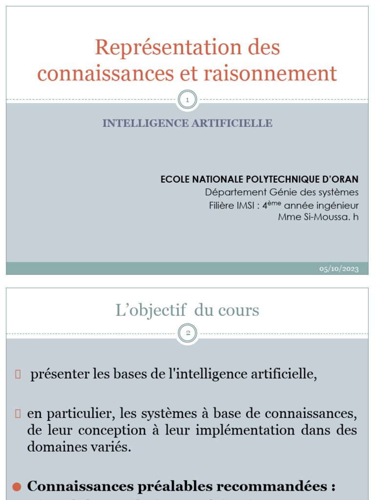 Bases de l'Intelligence Artificielle | PDF | Logique mathématique ...