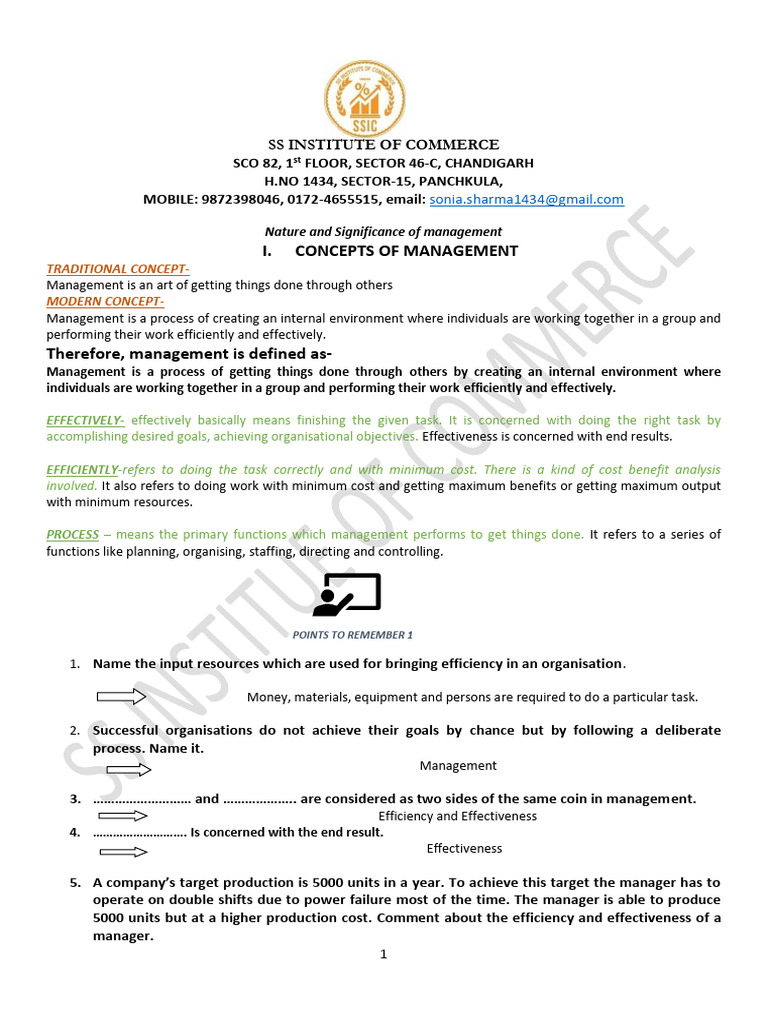 Management Concepts and Significance | PDF | Experiment | Theory