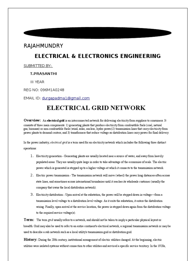 Electric Grid Network PDF Electrical Grid Electric Power Transmission