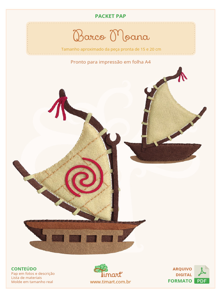 Molde de Barco da Moana para Impressão | PDF