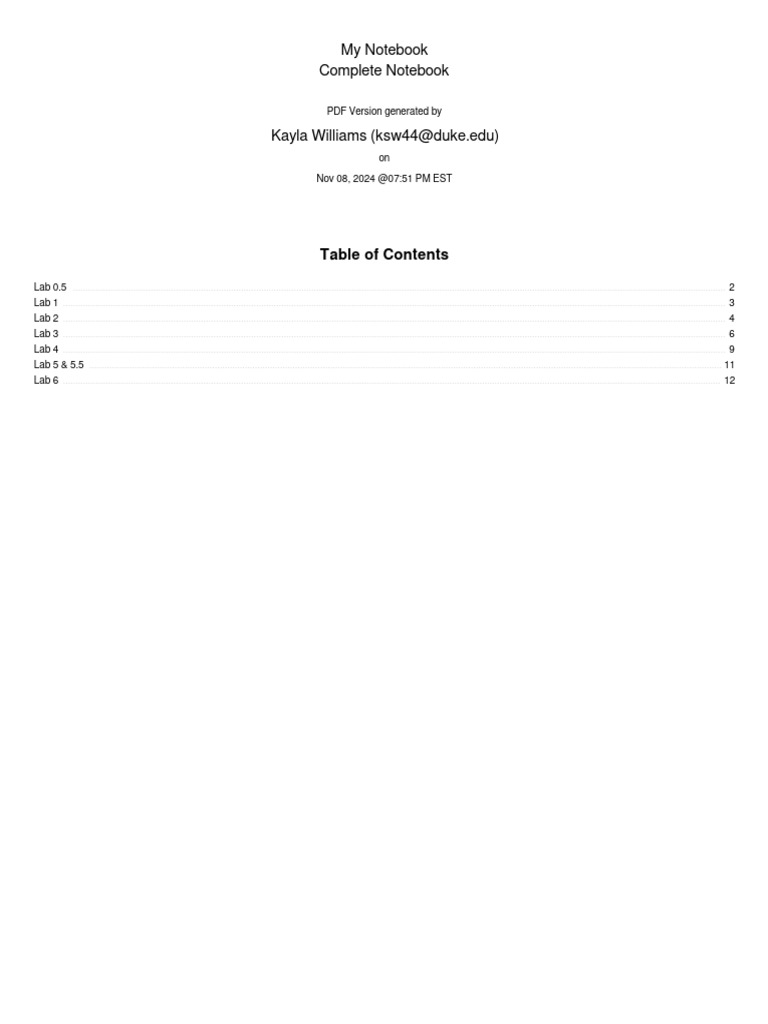 My Notebook Complete Notebook: PDF Version Generated by | PDF ...