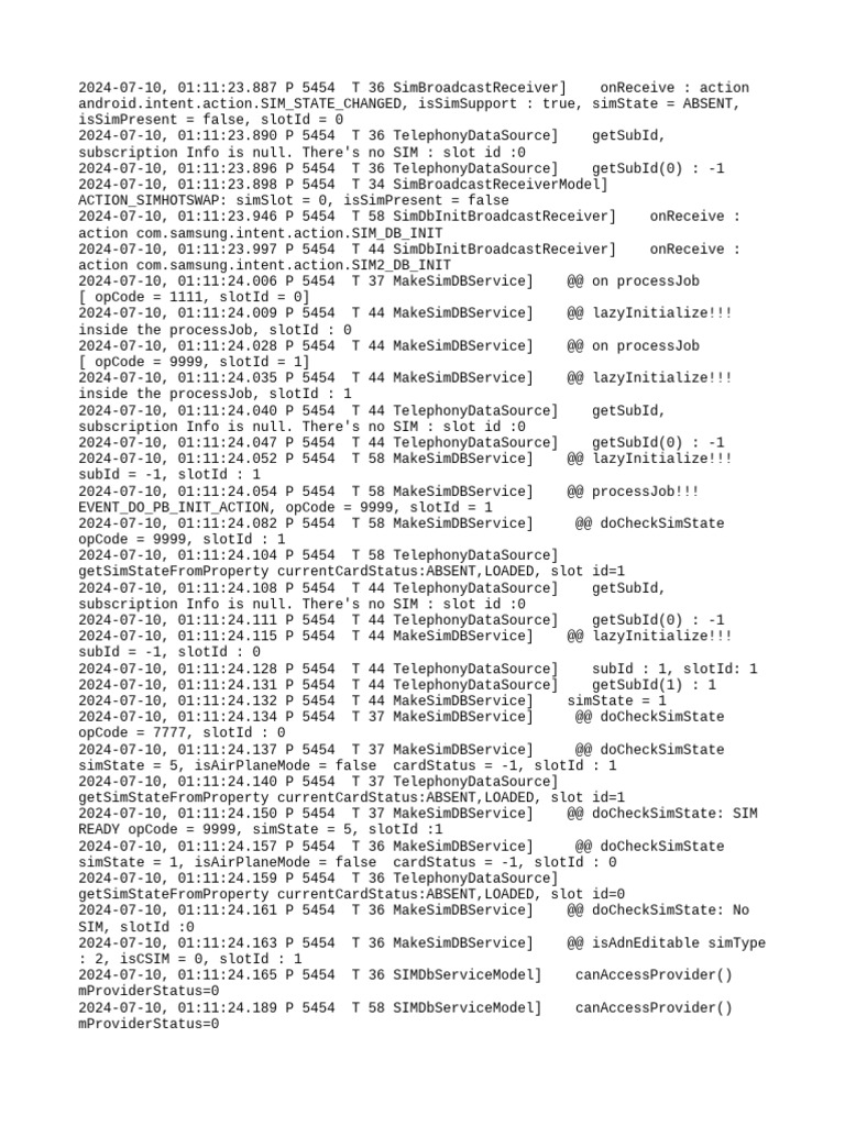 SIM State Change Log Analysis | PDF