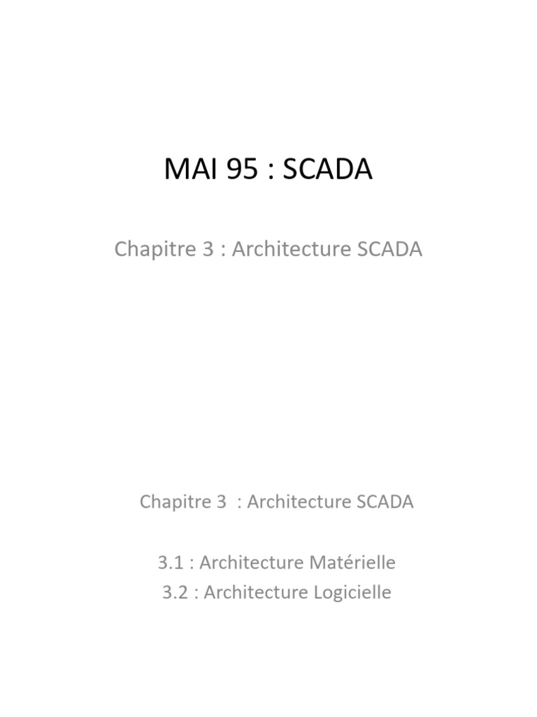 Architecture des systèmes SCADA | PDF | Scada | Informatique