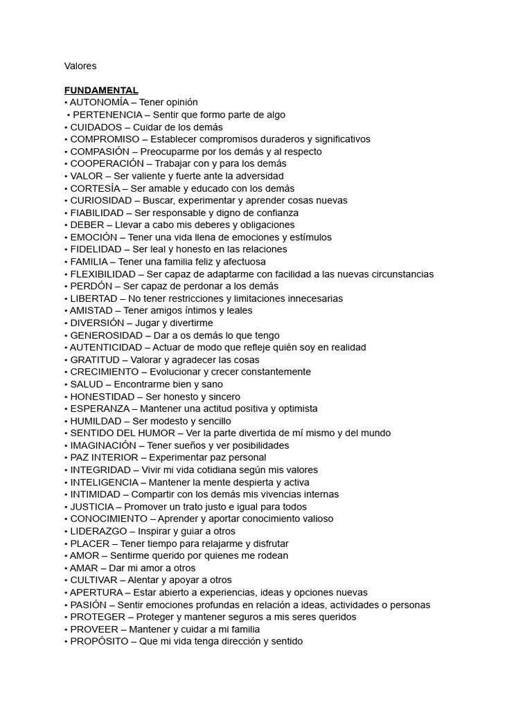 Valor Es | PDF | Autoestima | Amor