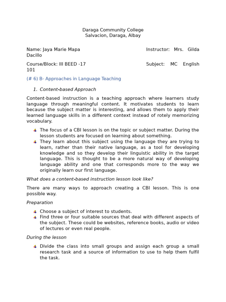(# 6) B- Approaches in Language Teaching | PDF | English As A Second Or ...