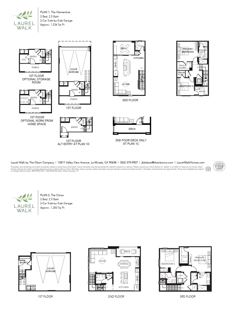 Laurel Walk Homes: Floor Plans & Details | PDF | Bedroom | Home