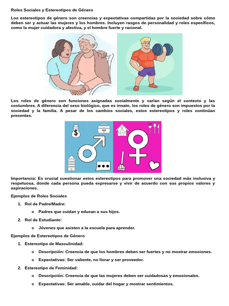 Roles Sociales y Estereotipos de Género | PDF | Sexismo | Machismo