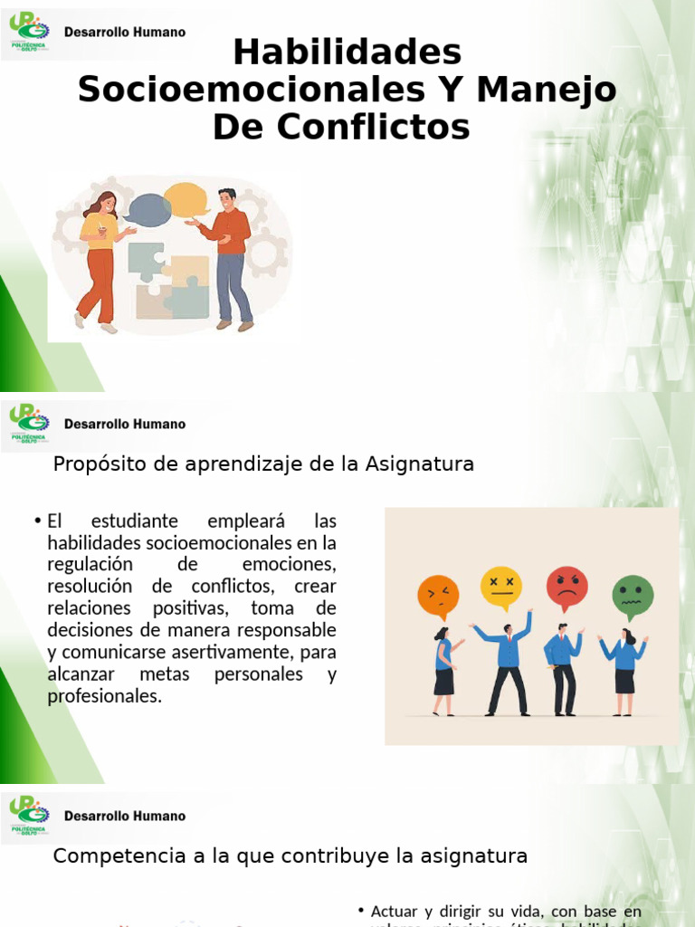 Habilidades Socioemocionales y Conflictos | PDF | Comunicación | Las ...