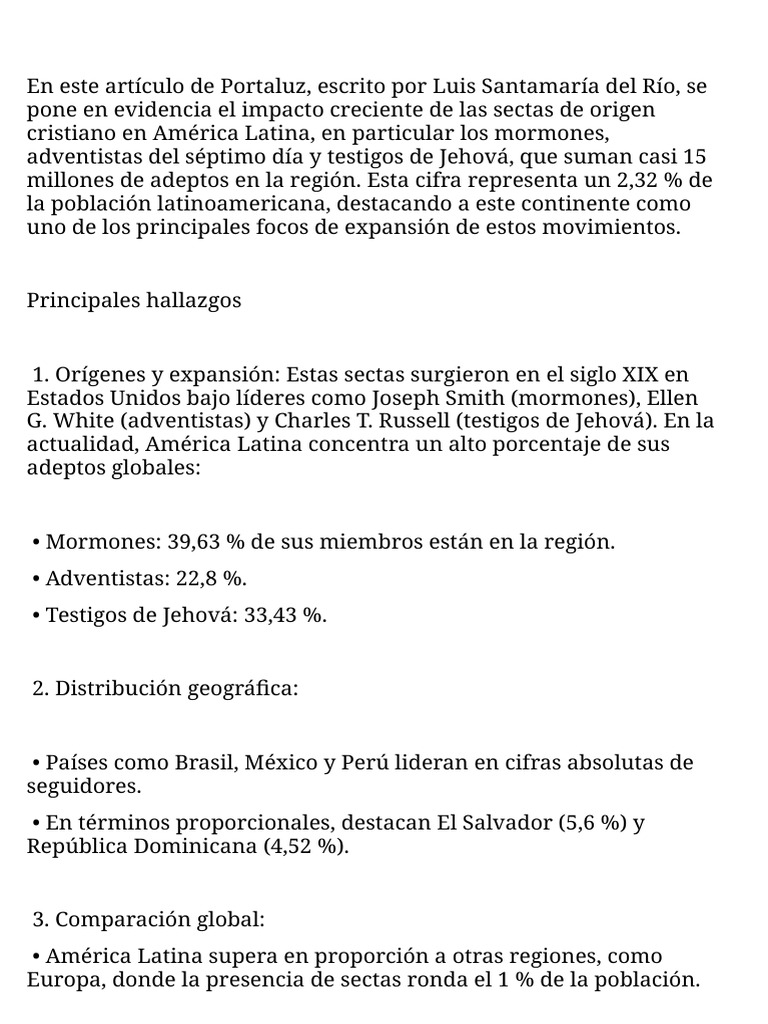 Avance de Las Sectas | PDF