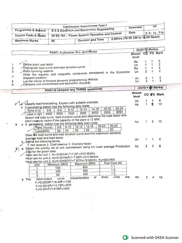 Power System Operation and Control | PDF