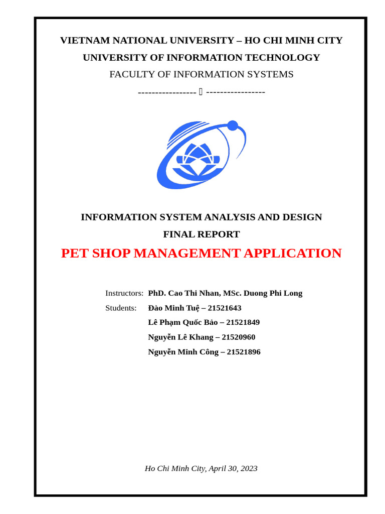 Pet Shop Management App Report | PDF