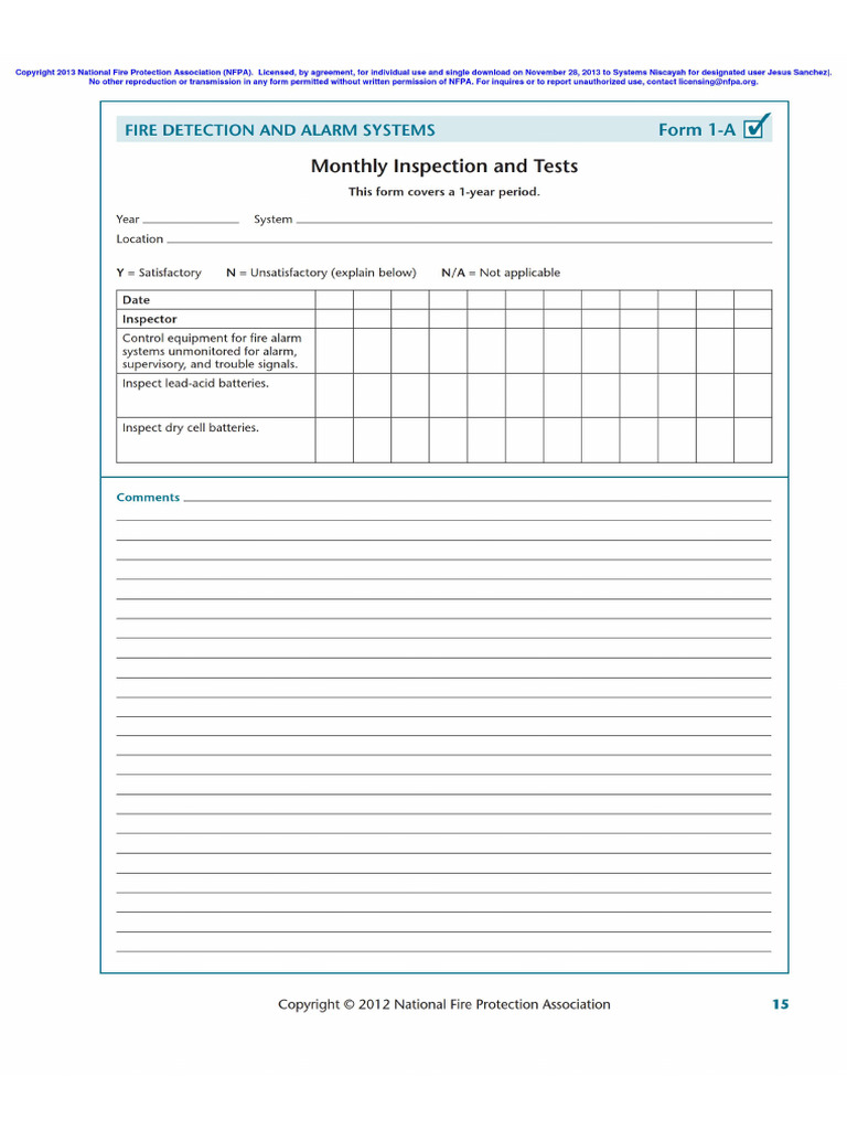 Form Inspection FACP | PDF