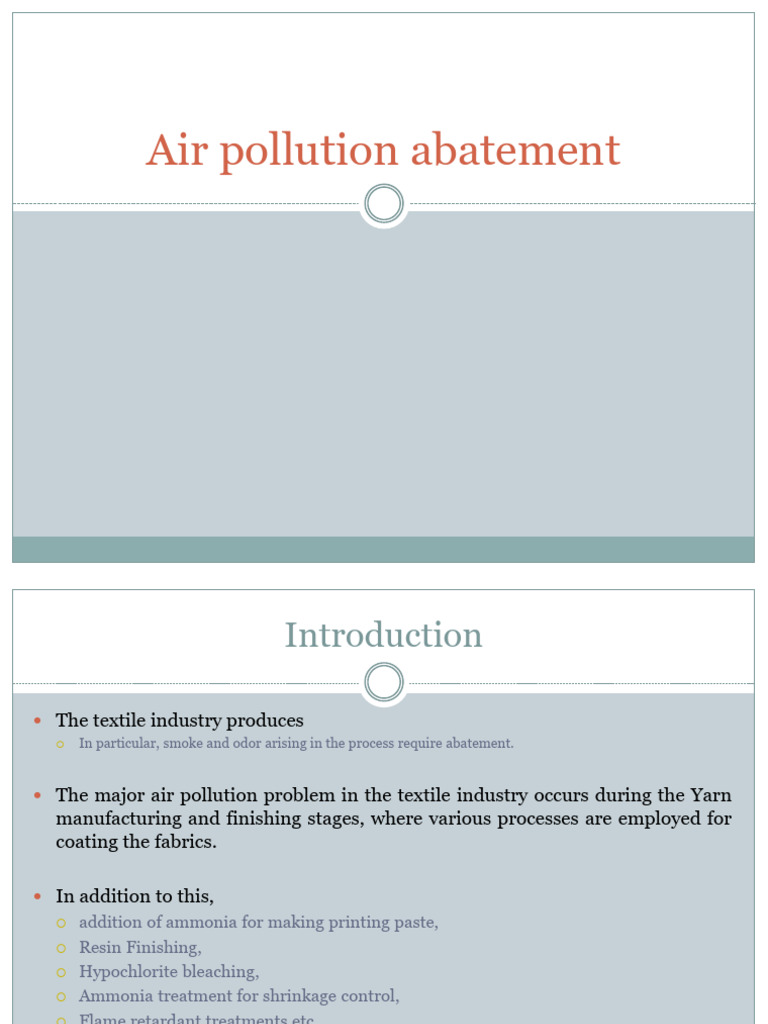 Air pollution Abatement | PDF | Filtration | Smoke