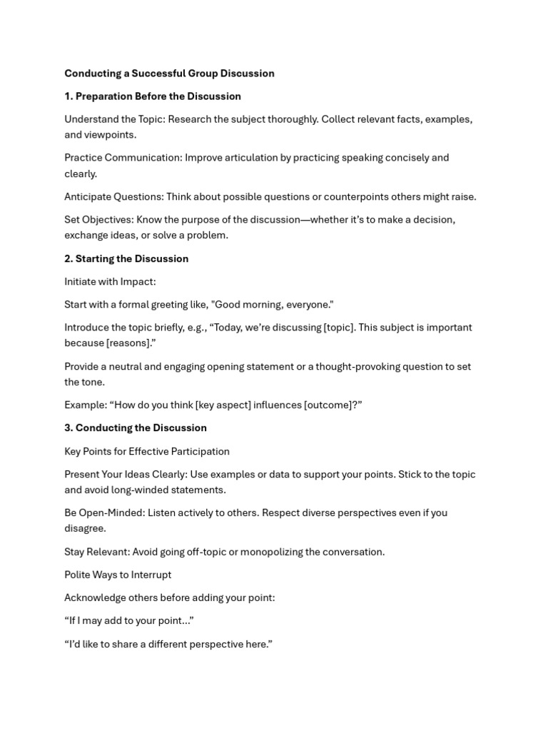 Group discussion | PDF | Body Language | Human Communication