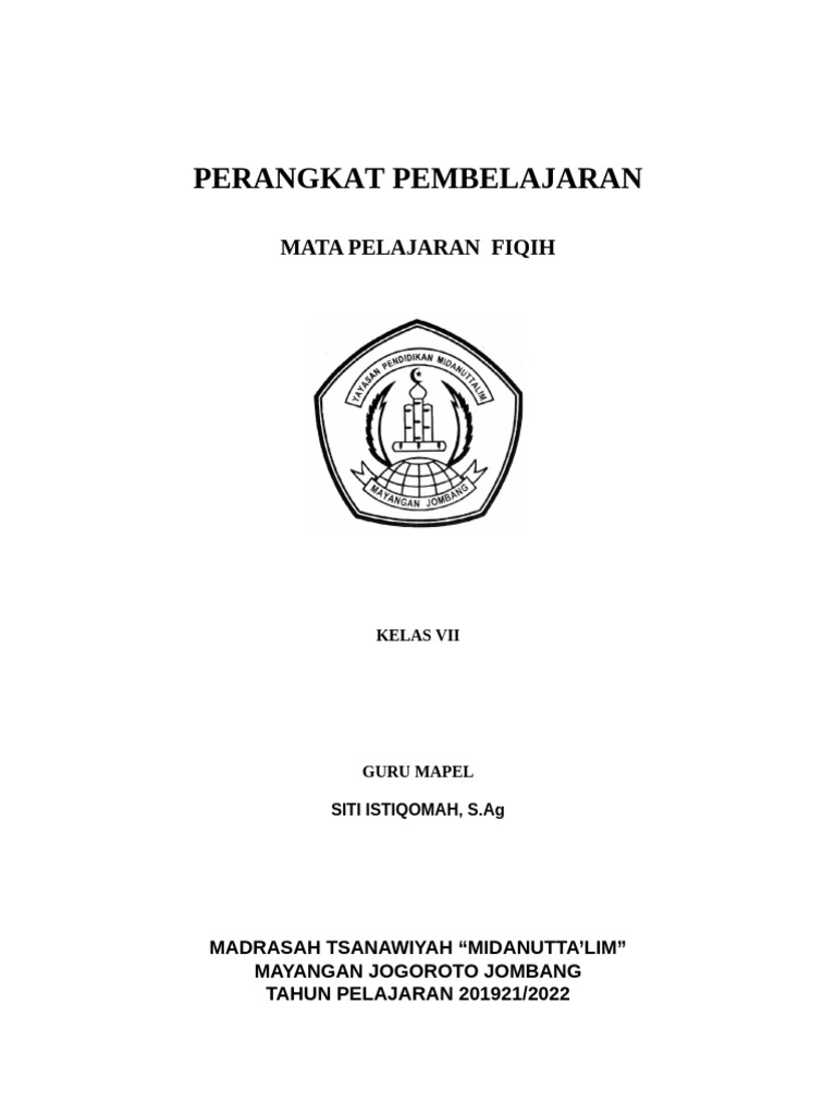 Perangkat Pembelajaran Fiqih Kelas VII | PDF