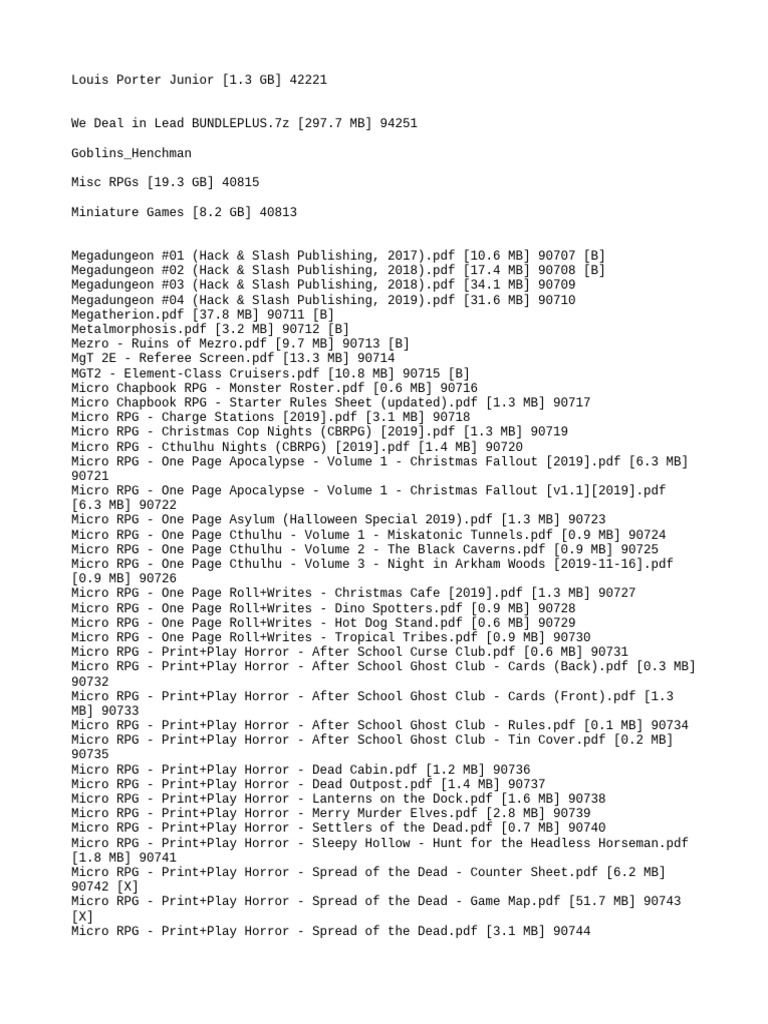 RPG Resource Document Collection | PDF