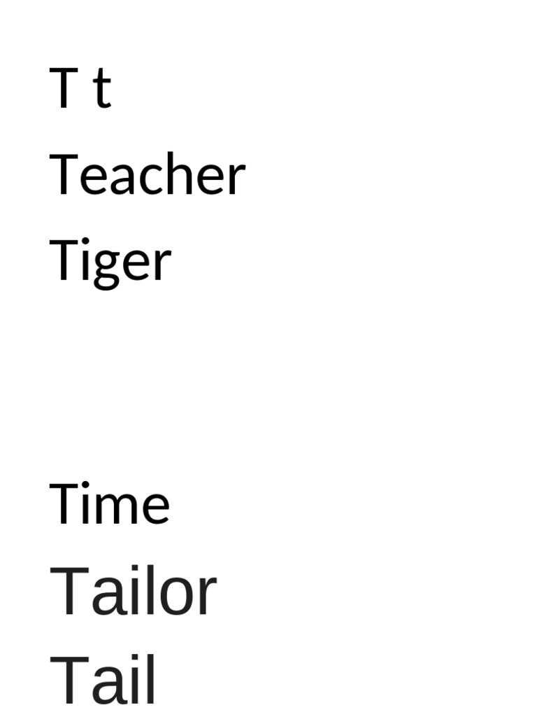 Vocabulary List for Kids: T and U Words | PDF