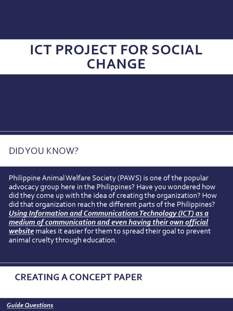 ICT Projects for Social Change Guide | PDF | Demography | Communication