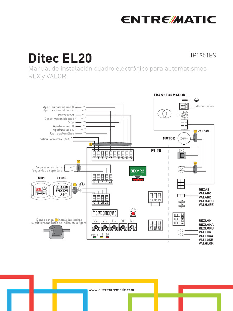 Manual Instalación Ditec EL20 | PDF | Diodo emisor de luz | Cambiar