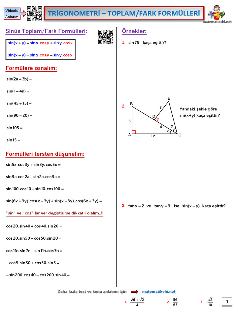 Toplam Formülleri Konu Anlatımı | PDF