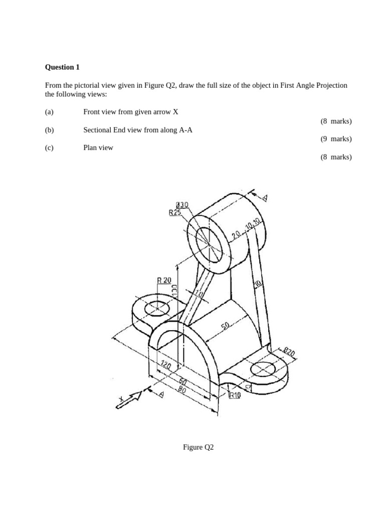 First and Third Angle Projection Drawings | PDF