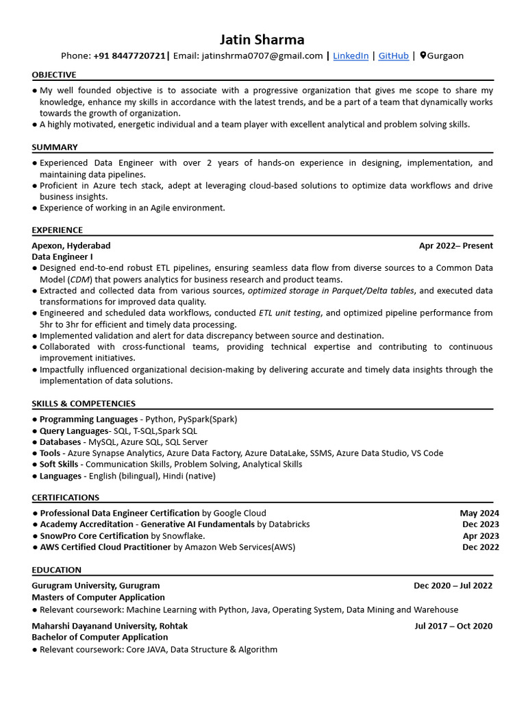 Data Engineer Profile at Apexon | PDF | Apache Spark | Cloud Computing